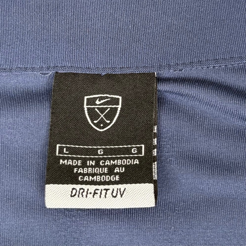 Nike Golf Golf Polo Dri-FIT UV Blue 1/4 Zip Short Sleeve Shirt Men's Large - Picture 4 of 12